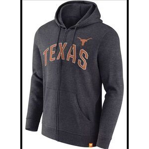 Texas Longhorns Charcoal Gray and Orange Zip Up Sweater Size Medium